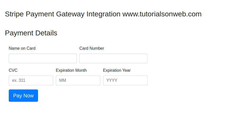 Stripe Payment Gateway Integration With Example